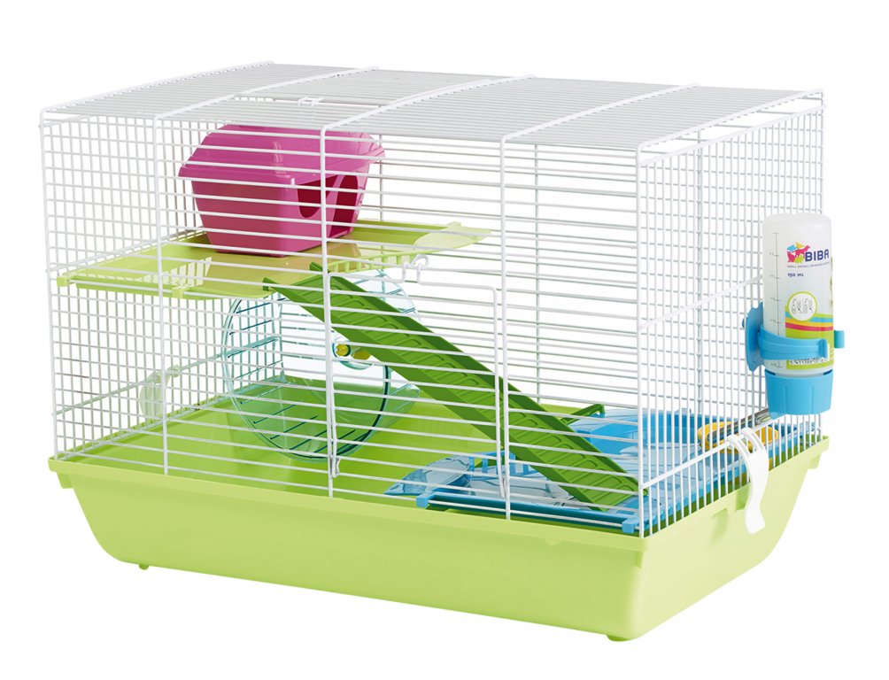 Cage hamster Martha Triple blanc-vert 47x30x34cm