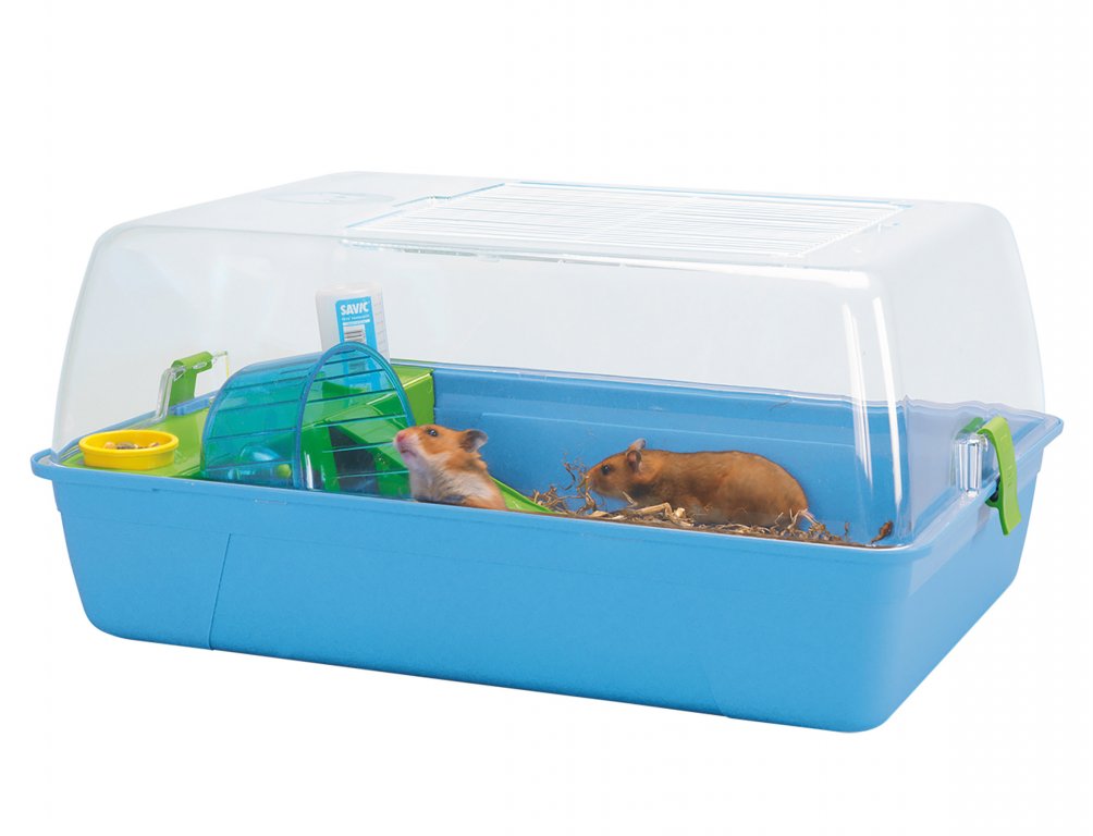 Cage hamster Rody transp-bleu 55x39x26cm M