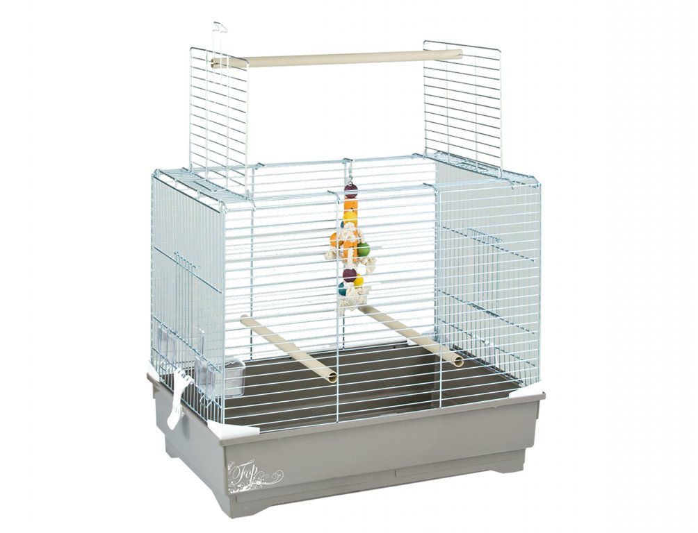 Cage grand oiseau Ivonne gris 66x45x60cm