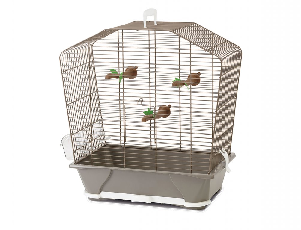 Cage petit oiseau Camille 30 taupe 45x25x48cm