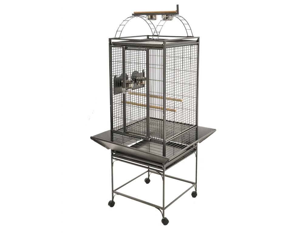 Cage perroquet Evita 1 gris martelé 73x73x152cm S