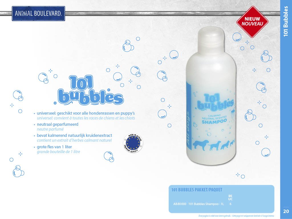 BUBBLES Kalmerende Shampoo Alle Honden-1000ml