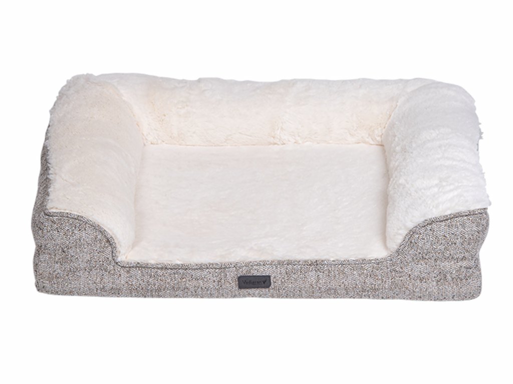 Sofa bed Alys beige-wit 70x58x18cm